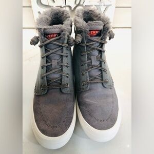 Sperry Charcoal Fur-Lined High-Tops